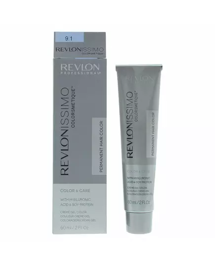 Revlon Revlonissimo Colorsmetique Acide hyaluronique Teinture permanente pour cheveux 9.1 Very Light Ash Blonde, 60 ml