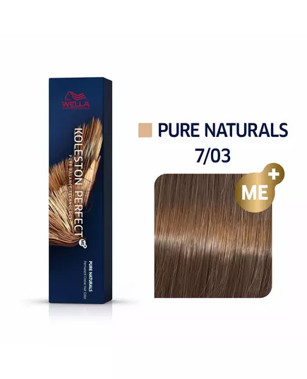 Wella Professionals Koleston Perfect Me+ Permanente Haarfarbe 7/03 Medium Blonde Natural Golden, 60 ml