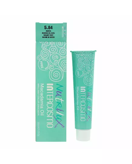 Intercosmo Nutrilux Macadamiaöl Permanente Haarfarbe 5.84 Walnut Root, 60 ml, Bild 2