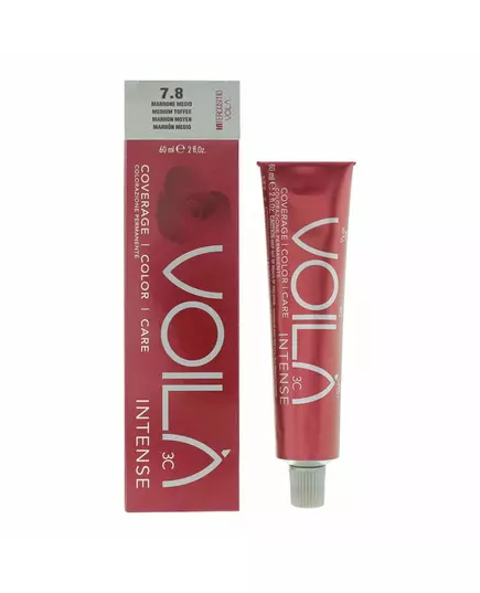 Intercosmo Voila 3C Intense Teinture permanente pour cheveux 7.8 Medium Toffee, 60 ml, image 2