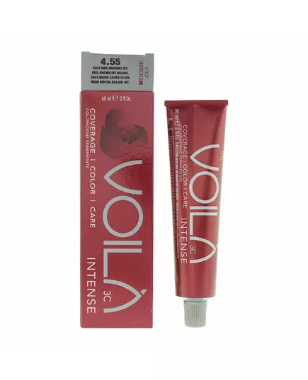 Intercosmo Voila 3C Intense Teinture permanente pour cheveux 4.55 Medium Brown Intense Mahogany, 60 ml