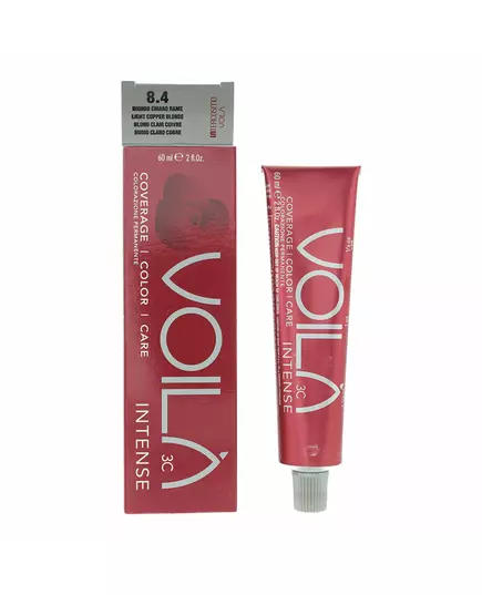 Intercosmo Voila 3C Intense Teinture permanente pour cheveux 8.4 Light Copper Blonde, 60 ml