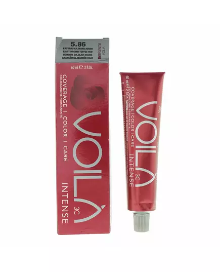 Intercosmo Voila 3C Intense Permanente Haarfarbe 5.86 Light Brown Toffee Red, 60 ml