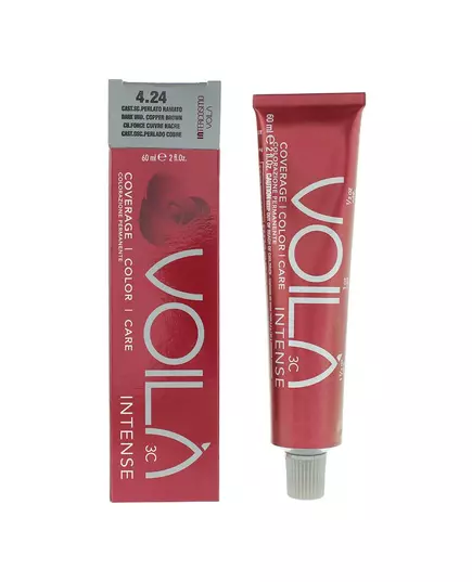 Intercosmo Voila 3C Intense Permanente Haarfarbe 4.24 Dark Irdi Copper Brown, 60 ml, Bild 2