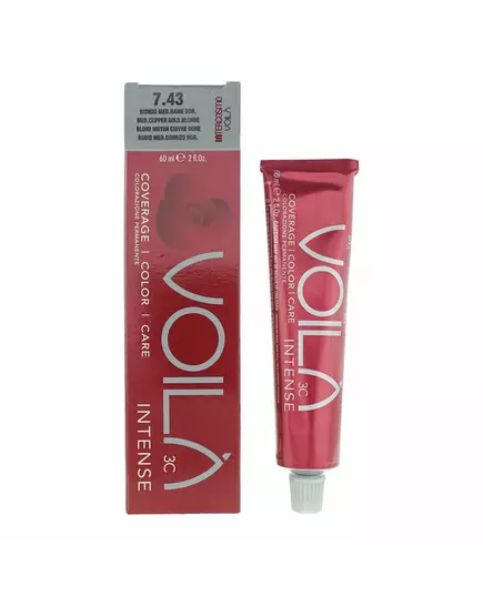 Intercosmo Voila 3C Intense Permanente Haarfarbe 7.43 Mediterranean Copper Gold Blonde ml