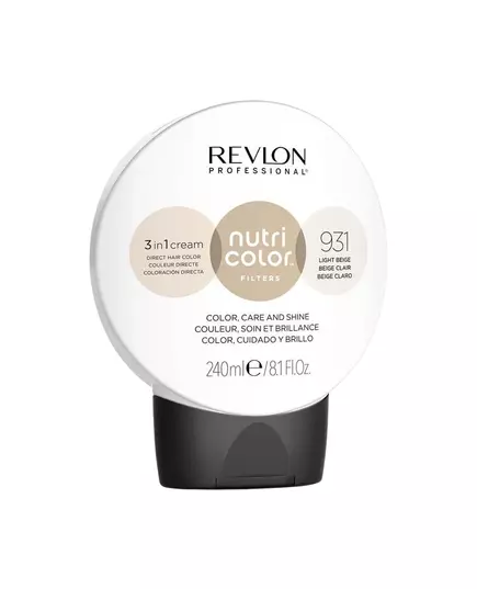 Revlon Nutri Color Filters Crème tonifiante pour coloration capillaire 931 Light Beige, 240 ml