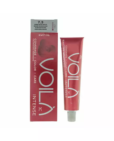 Intercosmo Voila 3C Intense Teinture permanente pour cheveux 7.3 Medium Golden Blonde, 60 ml