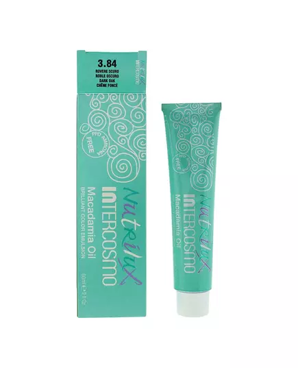 Intercosmo Nutrilux Macadamiaöl Permanente Haarfarbe 3.84 Dark Oak, 60 ml