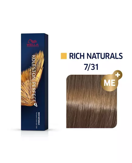Wella Professionals Koleston Perfect Me+ Permanente Haarfarbe 7/31 Medium Blonde Gold Ash, 60 ml