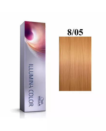 Wella Professionals Illumina Color Permanente Haarfarbe 8/05 Light Blonde Natural Mahogany, 60 ml