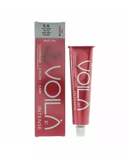 Intercosmo Voila 3C Intense Ammoniakfrei Permanente Haarfarbe 6.6 Ruby Red, 60 ml