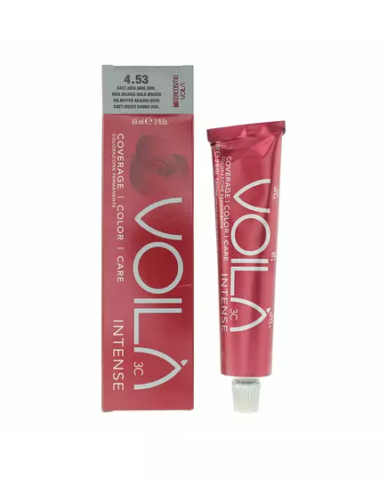 Intercosmo Voila 3C Intense Teinture permanente pour cheveux 4.53 Medium Mahogany Golden Brown, 60 ml, image 2