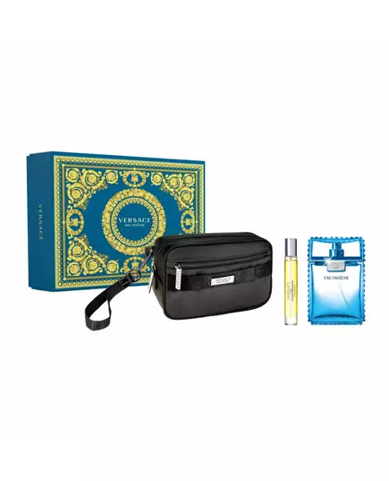 Set Versace: Eau Fraiche Eau De Toilette For Men 100 ml + Eau Fraiche Eau De Toilette For Men 10 ml + Versace GWP Textile Pouch Black, 100 ml