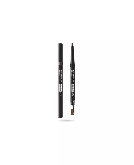 Pupa Full Sans parabènes Définisseur Double terminaison Crayon à sourcils et brosse 2-en-1 004 Extra foncé, 0,2 g