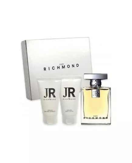 Set John Richmond: John Richmond Natural Hydrating Body Lotion 50 ml + Black Metal Natural Cleansing Shower Gel 50 ml + John Richmond Eau De Parfum For Women, 50 ml