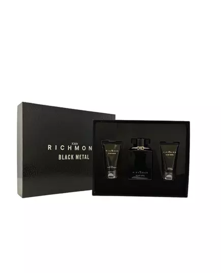 Set John Richmond: Black Metal Natural Cleansing Shower Gel 50 ml + Black Metal Body Lotion 50 ml + Black Metal Eau De Parfum For Men, 50 ml