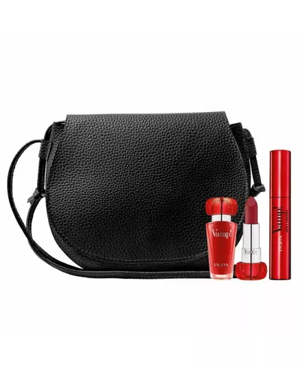 Set Pupa: Vamp! Paraben-Free Volume Cream Lipstick 301 Intense Red 3.5 g + Vamp! Sexy Lashes Paraben-Free Mascara 011 Sexy Black, 3,5 g