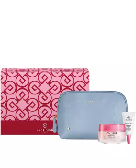Set Collistar: Idro-Attiva+ Freshness Gel Cream Face 50 ml + Idro-Attiva+ Hydrating Day Eye Gel 15 ml + The Bridge GWP Textile Pouch Blue, 50 ml