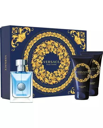 Set Versace: Pour Homme Eau De Toilette For Men 50 ml + Pour Homme After-Shave Balm 50 ml + Pour Homme Shower Gel For Hair & Body For All Skin Types, 50 ml