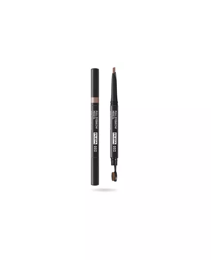 Pupa Full Sans parabènes Définisseur Double terminaison Crayon à sourcils et brosse 2-en-1 002 Marron, 0,2 g