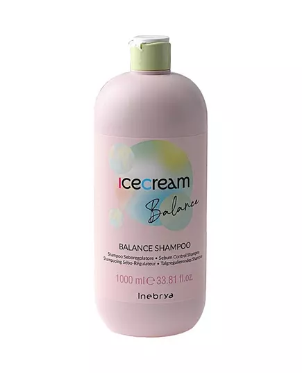 Shampooing pour contrôler les cheveux gras Inebrya Ice Cream Balance Sebum Control, 1000 ml