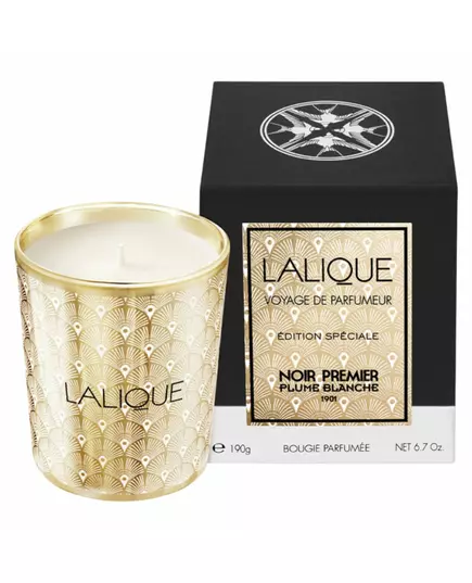 Lalique Noir Premier - Plume Blanche 1901 Blumig-holziger Moschus Duftkerze, 190 g, Bild 3