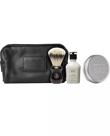 Set Depot: 400 Shave Specifics No. 408 Classic Cologne Moisturizing After-Shave Balm 50 ml + 400 Shave Specifics No. 412 Hydrating Shaving Soap 100 g + Accessories No. 731 Luxury Artificial Fiber Face Shaving Brush Brown + The Male Tools GWP Textile