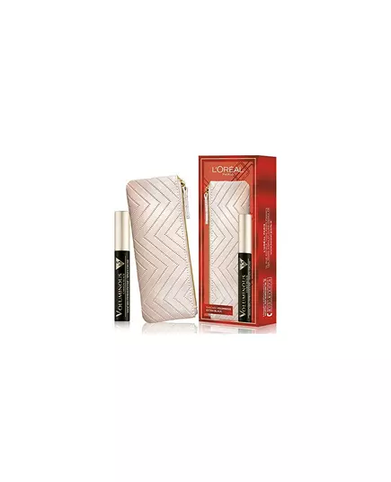 Set L'Oreal Paris: Textile Makeup Bag Cream + Voluminous X5 Volumizing Mascara Extra Black, 7,5 ml