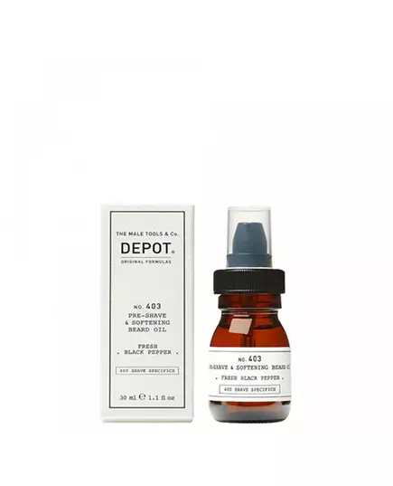 Depot 400 Shave Specifics No. 403 Frischer schwarzer Pfeffer Weichmachen Vor-Rasieröl, 30 ml