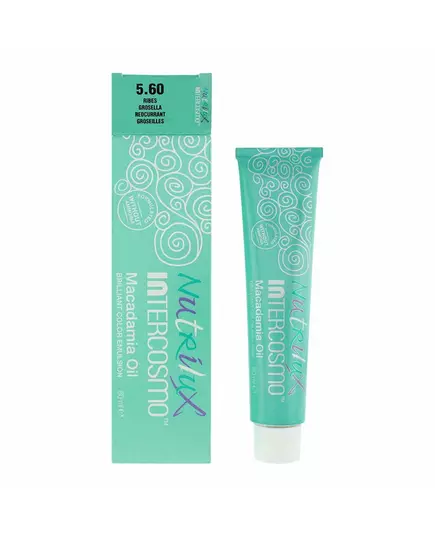 Intercosmo Nutrilux Macadamiaöl Permanente Haarfarbe 5.60 Grosella, 60 ml, Bild 3