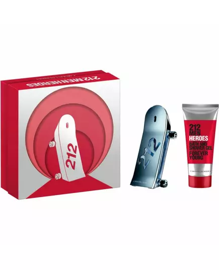Set Carolina Herrera: 212 Heroes Eau De Toilette For Men 90 ml + 212 Heroes Shower Gel For All Skin Types, 90 ml, image 2