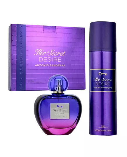 Set Antonio Banderas: Her Secret Desire Eau De Toilette For Women 80 ml + Her Secret Desire Deodorant Spray For Women, 80 ml