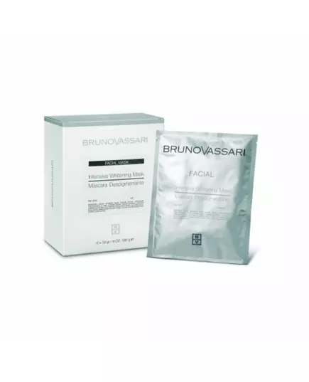 Ensemble Bruno Vassari White Blanchiment Masque peel-off Jour & Nuit Pour le visage, 6 × 30 g