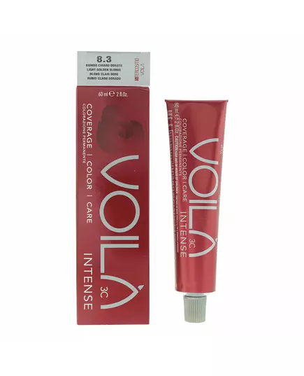 Intercosmo Voila 3C Intense Teinture permanente pour cheveux 8.3 Light Golden Blonde, 60 ml, image 3