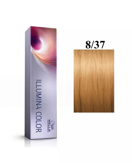 Wella Professionals Illumina Color Permanente Haarfarbe 8/37 Light Blond Golden Chestnut, 60 ml, Bild 3