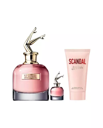 Set Jean Paul Gaultier: Scandal Eau De Parfum For Women 80 ml + Scandal Hydrating Body Lotion 75 ml + Scandal Eau De Parfum For Women 6 ml *Miniature, 80 ml