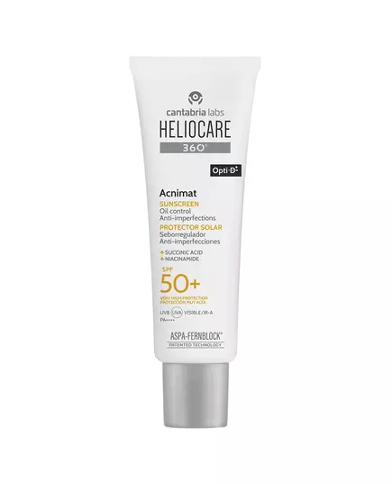 Cantabria Labs Heliocare 360º Acnimat Gegen Unreinheiten Sonnencreme Für das Gesicht SPF 50+, 50 ml
