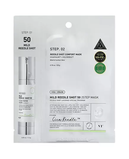 VT Cosmetics Reedle Shot 50 2 Step Mild Stärkung Gesichtsmaske Für das Gesicht, 20 g