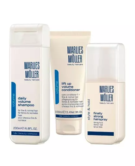 Xmas Set Set Marlies Moller: Lift-Up Hair Conditioner For Volume 100 ml + Finally Strong Hair Spray For Styling Strong Hold 125 ml + Daily Volume Hair Shampoo, 100 ml