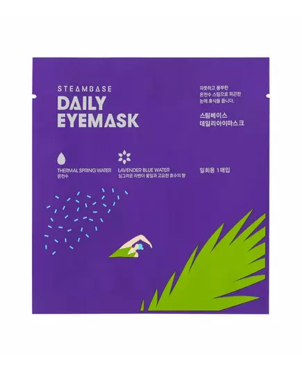 SteamBase Lavander Blue Water Soothing & Relaxing Hebdomadairement ou au besoin Masque en tissu pour les yeux, 1 pièce