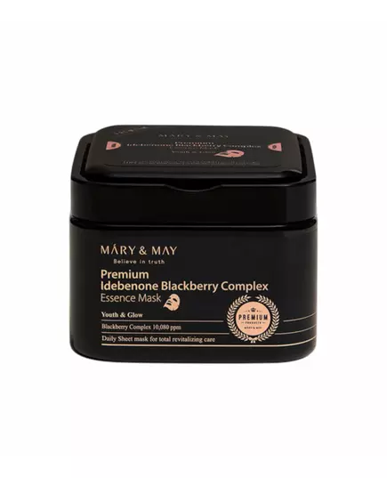 Mary and May Premium Idebenone Blackberry Complex Leuchtend Gesichtsmaske Für das Gesicht 20 stk, 20 Stück
