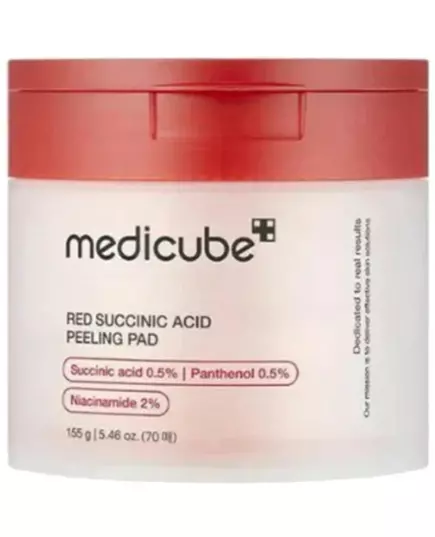 Medicube Red Succinic Acid Peeling Pad Exfoliation Lotion tonique Visage, 70 pièces