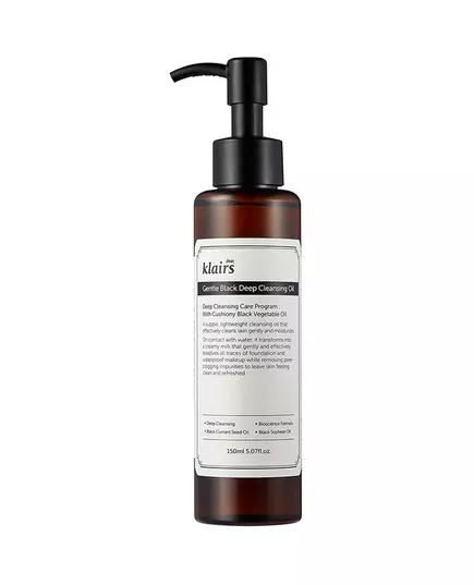 Dear Klairs Gentle Black Hydratant Huile nettoyante Pour le visage, 150 ml