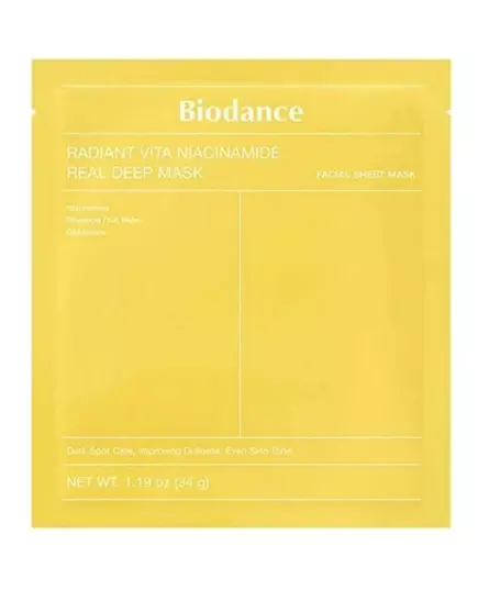 Biodance Radiant Vita Niacinamid Gegen Dunkle Flecken Gesichtsmaske Für das Gesicht, 34 g