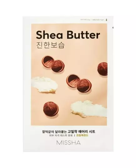 Missha Airy Fit Shea Butter Hydratation Masque facial Pour le visage, 19 g