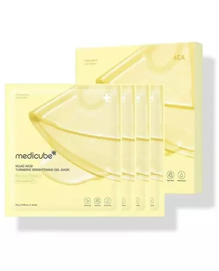 Masque visage en gel éclaircissant et nourrissant à l’acide kojique et au curcuma Medicube, 4 pièces, 28 g