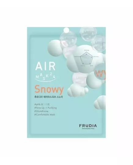 Frudia Air 24 Snowy Éclaircissement Masque facial Pour le visage, 25 ml
