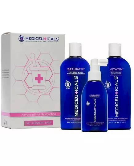 Mediceuticals Advanced Hair Restoration Technology For Women Kit Dry: Sättigen 250ml + Cellagen 125ml + Vitatin 250ml