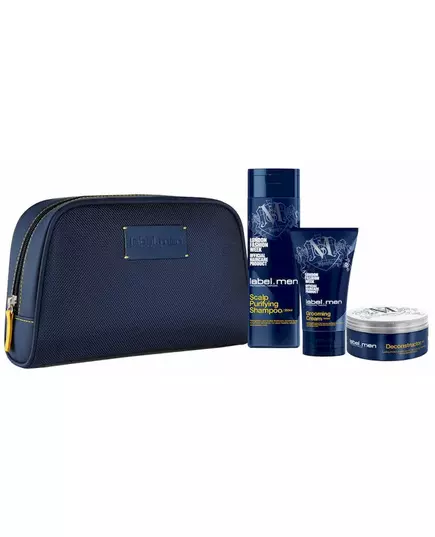 Kit de toilettage pour hommes Label.M : Shampooing purifiant pour le cuir chevelu 250 ml + Crème de soin 150 ml + Déconstructeur 50 ml