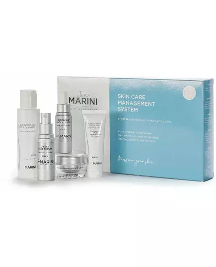 Jan Marini Starter Skin Care Management System : Nettoyant Bioglycolique 89 ml + Sérum C-ESTA 30 ml + Lotion Bioclear 30 ml + Crème Transformation 28 g + Protecteur Antioxydant 57 g